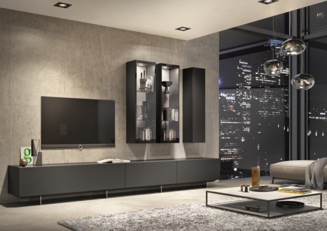 Kettnacker Wohnwand schwarz Alea