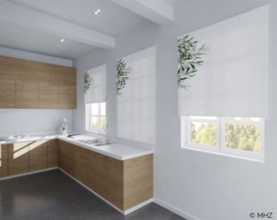 Plissee Olive Küche