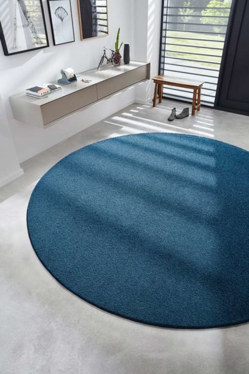 Teppich rund blau